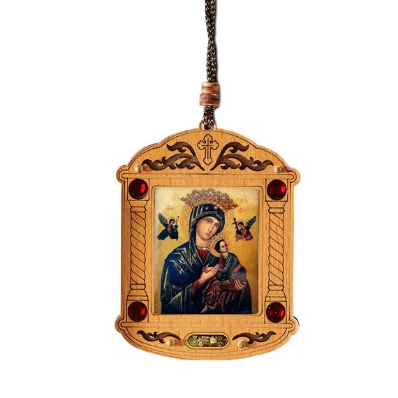 OUR LADY OF PERPETUAL HELP - MINI WOODEN ICON WITH INCENSE